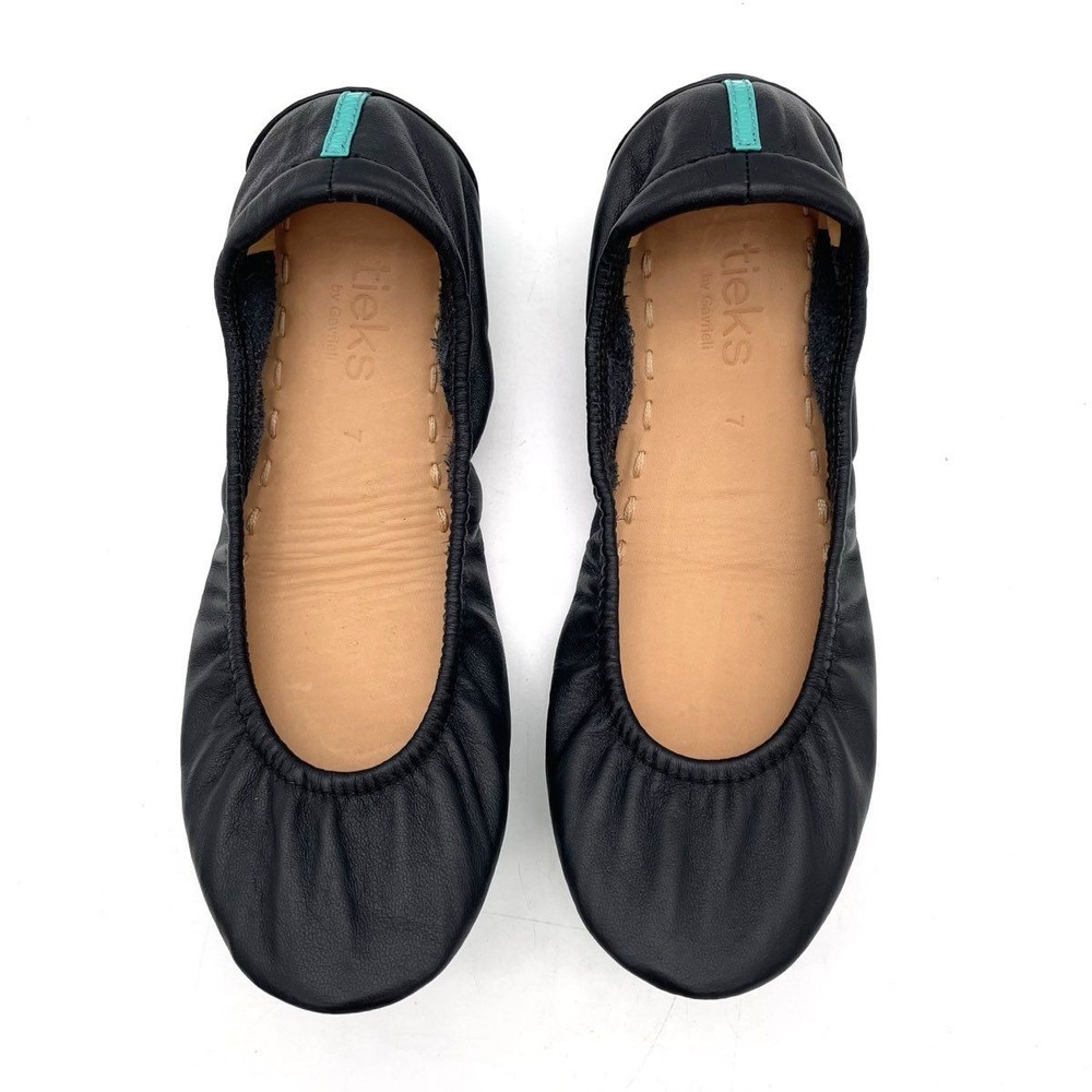 Tieks by Gavrieli Matte Black Leather Ballet Flats Women's Size 7